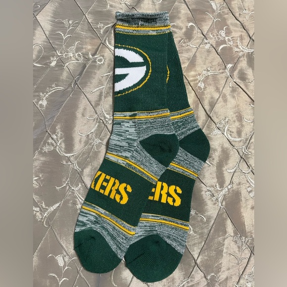 Green Bay Packers Green and Yellow Calf Socks - Picture 2 of 2
